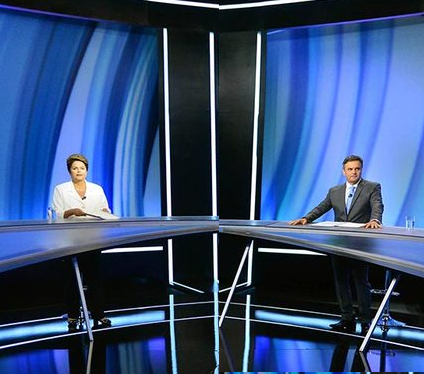 Aécio e Dilla debate Record
