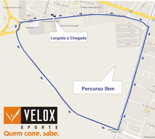 Percurso 5km Campo dos Goytacazes Velox