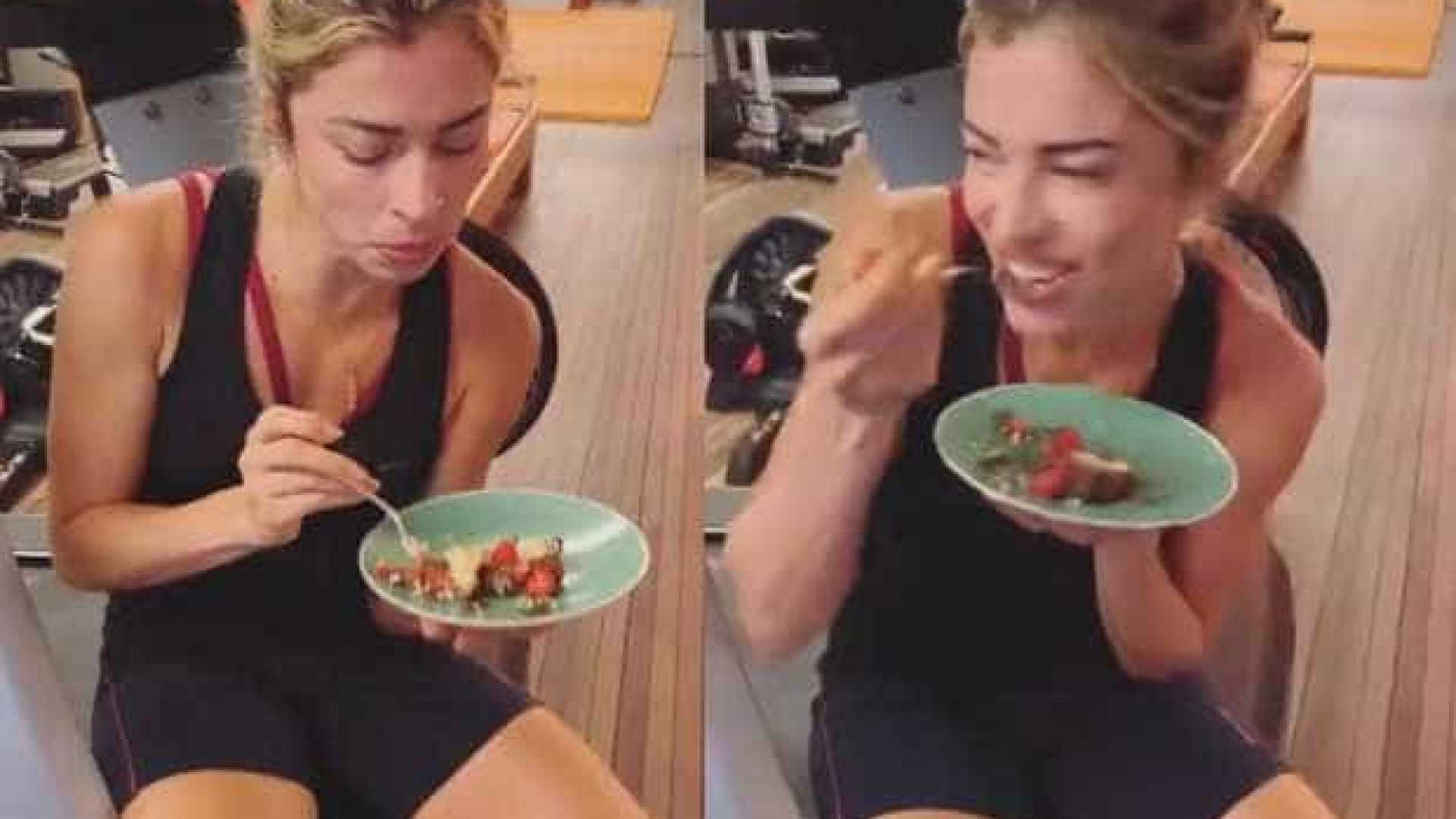 Angélica mostra Grazi comendo bolo: ‘Magra e sarada de ruim’