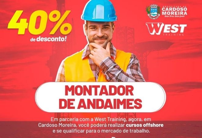 Cardoso Moreira: curso de montador de andaimes com 40% de desconto