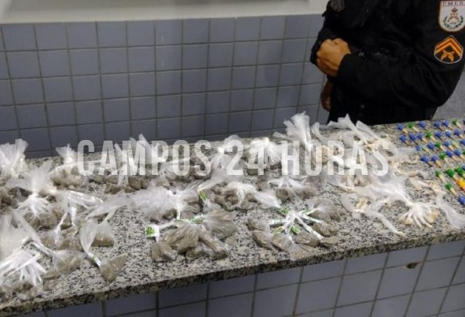 PM apreende drogas dentro de tubo de PVC no Cidade Luz