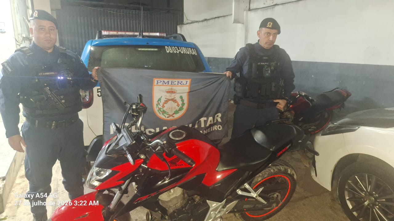 Duas motos roubadas são recuperadas pela PM em bairros de Campos