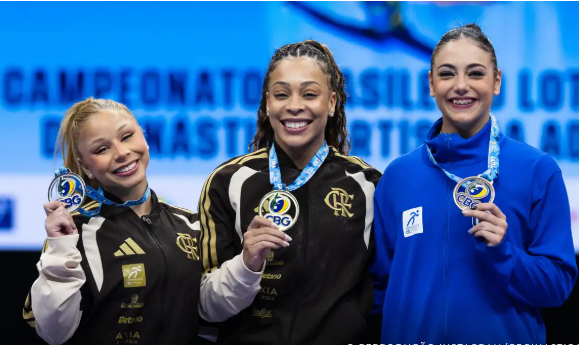 Lorrane Oliveira e Caio Souza são ouro no Brasileiro de Ginástica