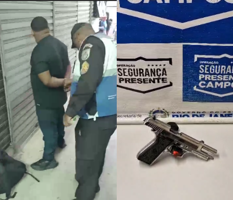 Homem é flagrado com pistola .40 no Centro de Campos