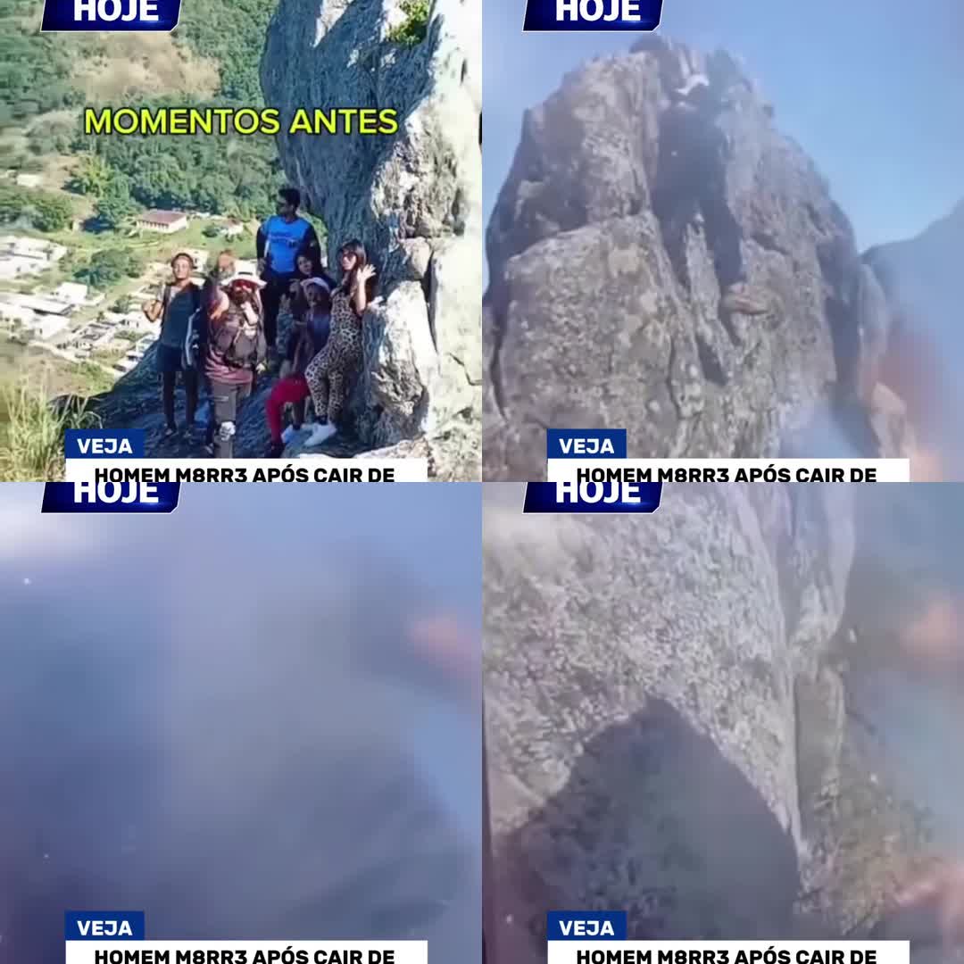 Montagem com imagens da Pedra do Macaco e do trabalho de resgate