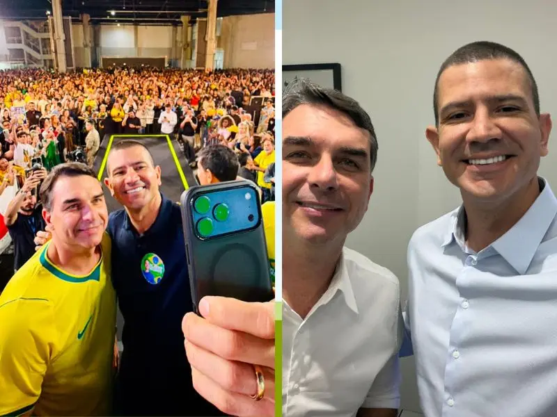 Flávio Bolsonaro e Douglas Ruas abrem campanha juntos em Coapacabana