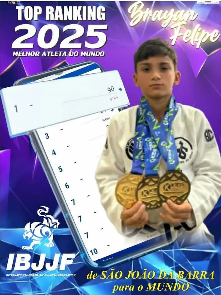 Promessa do esporte sanjoanense, Brayan Felipe conquista o Brasileiro de Jiu-Jitsu no RJ