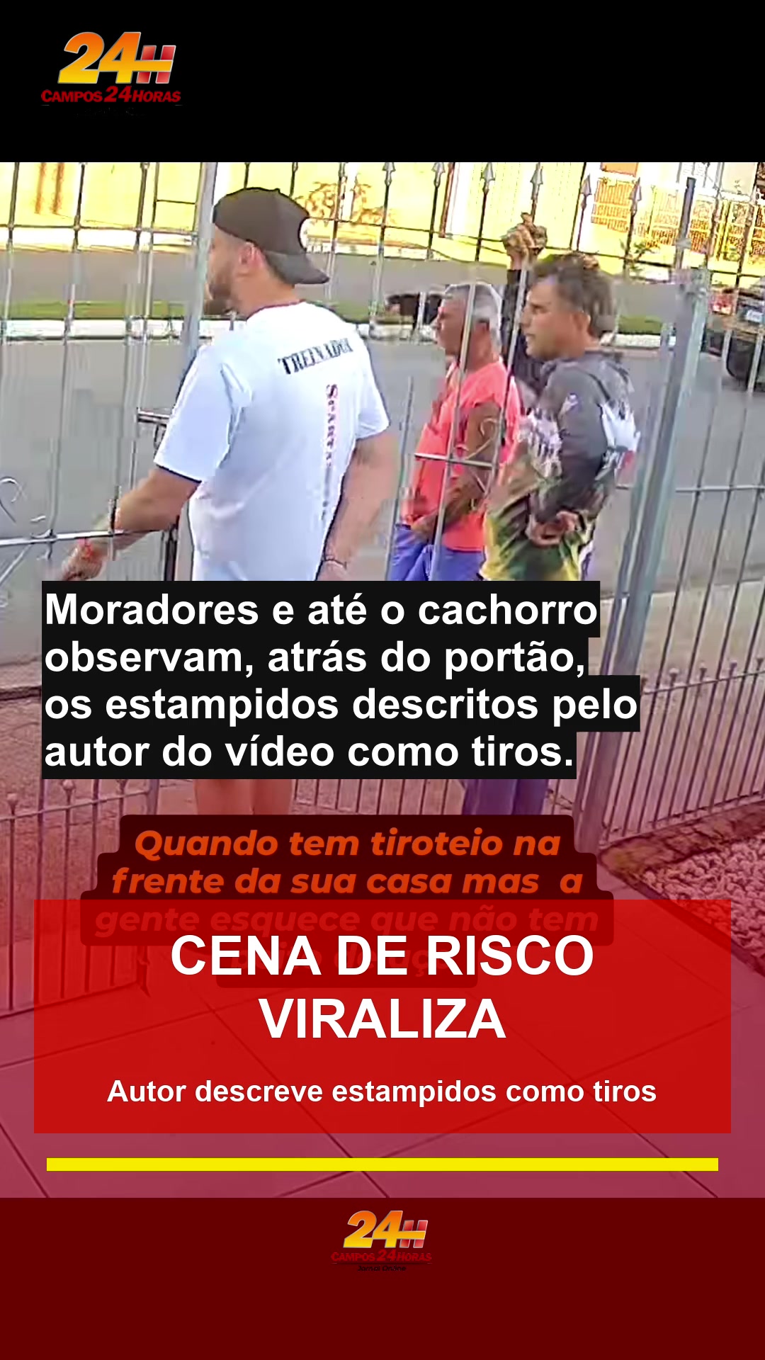 Vídeo de moradores e cachorro observando estampidos viraliza; cena é atribuída a Ajapi