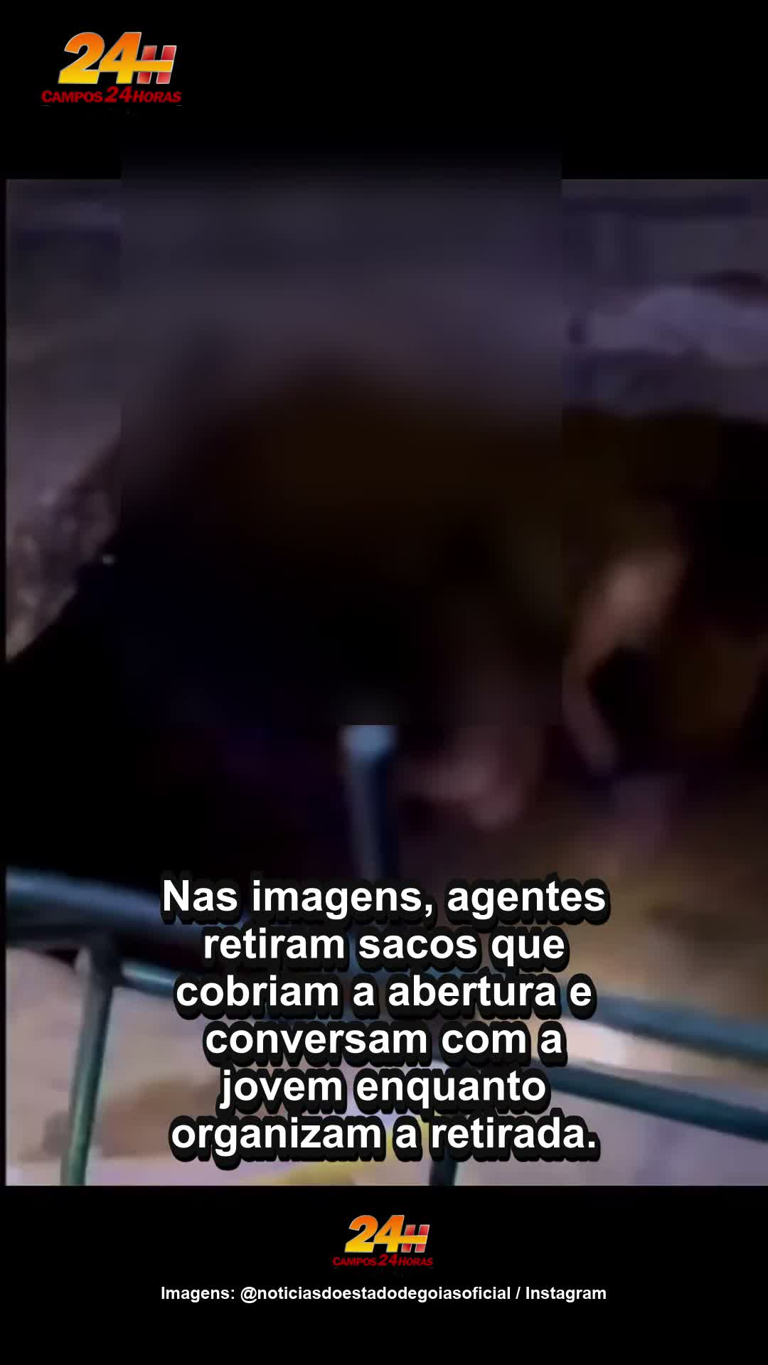Imagem com identidade protegida mostra ação policial junto a estrutura com água