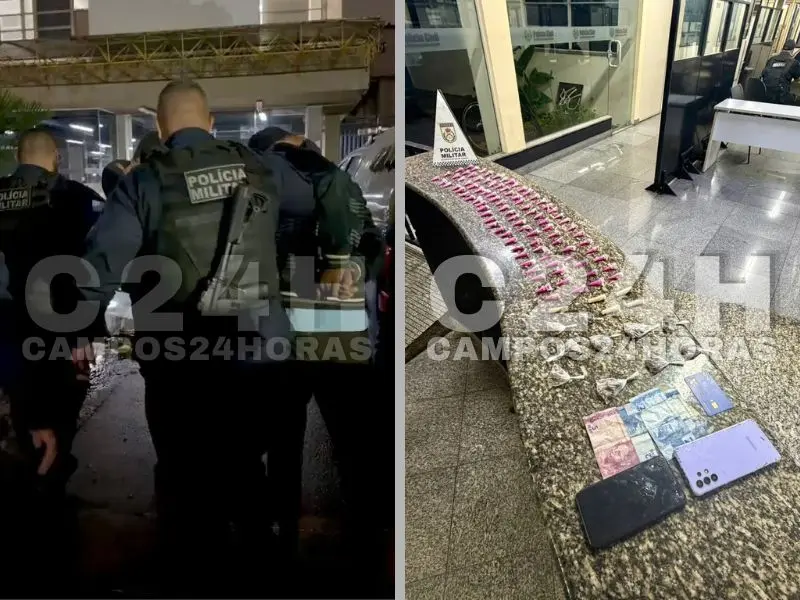 Vídeo: R$ 2 mil em drogas e dois presos em ação da PM na Penha