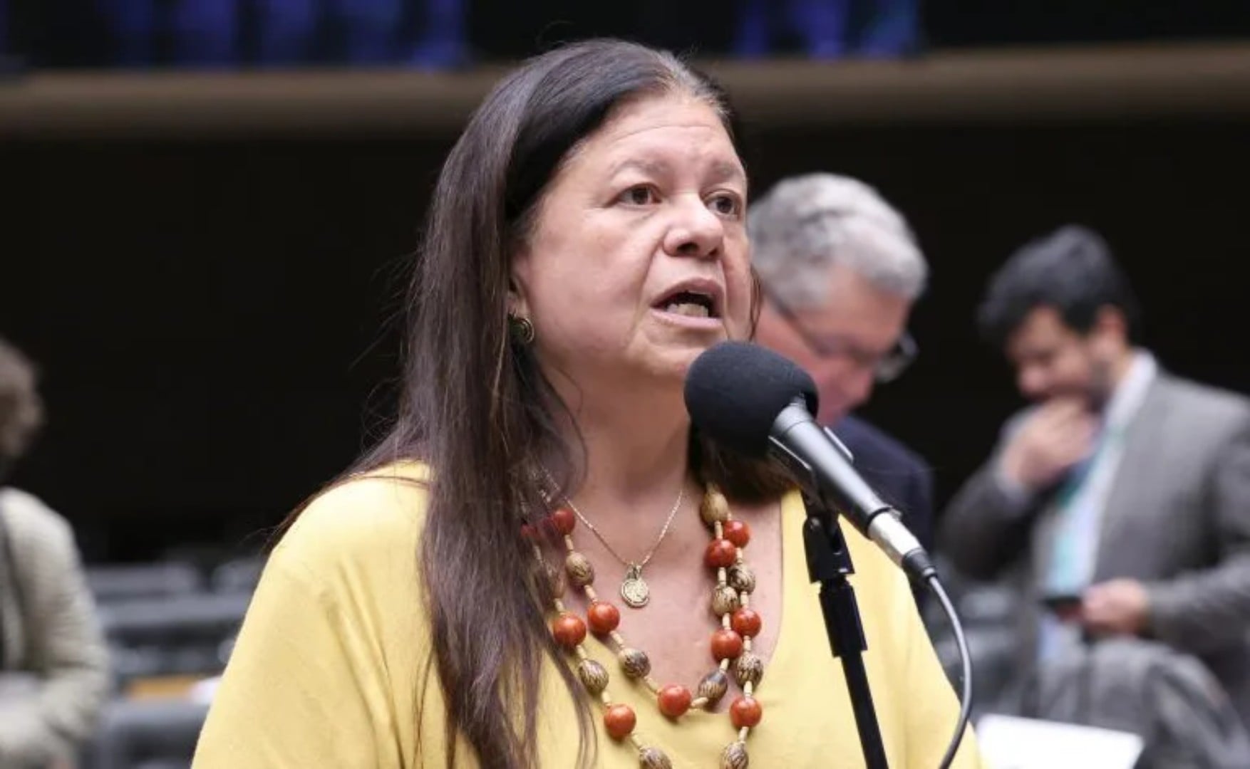 Deputada Laura Carneiro durante atividade na Câmara dos Deputados