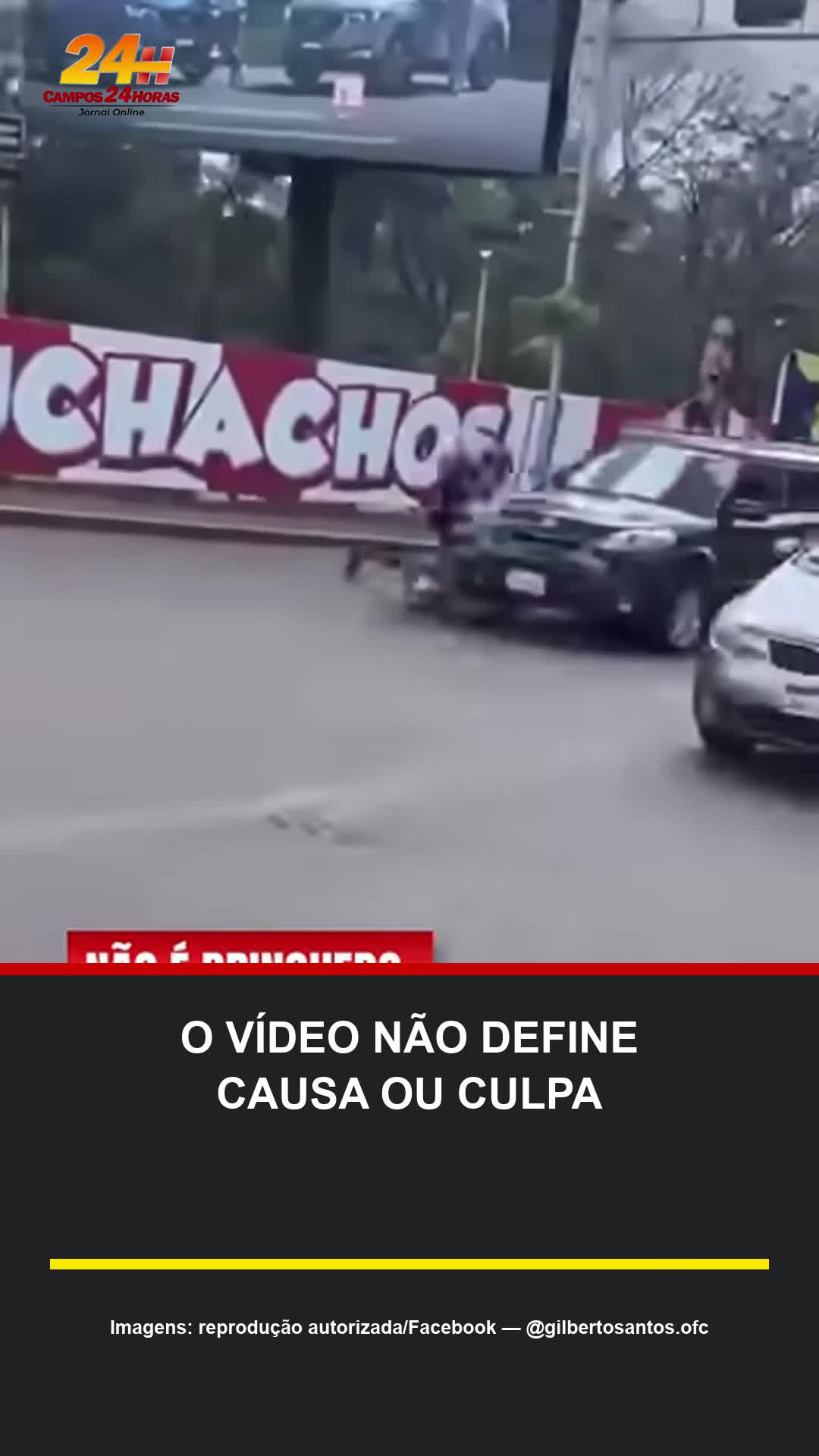 Vídeo mostra queda em cruzamento e reforça alerta sobre mobilidade leve