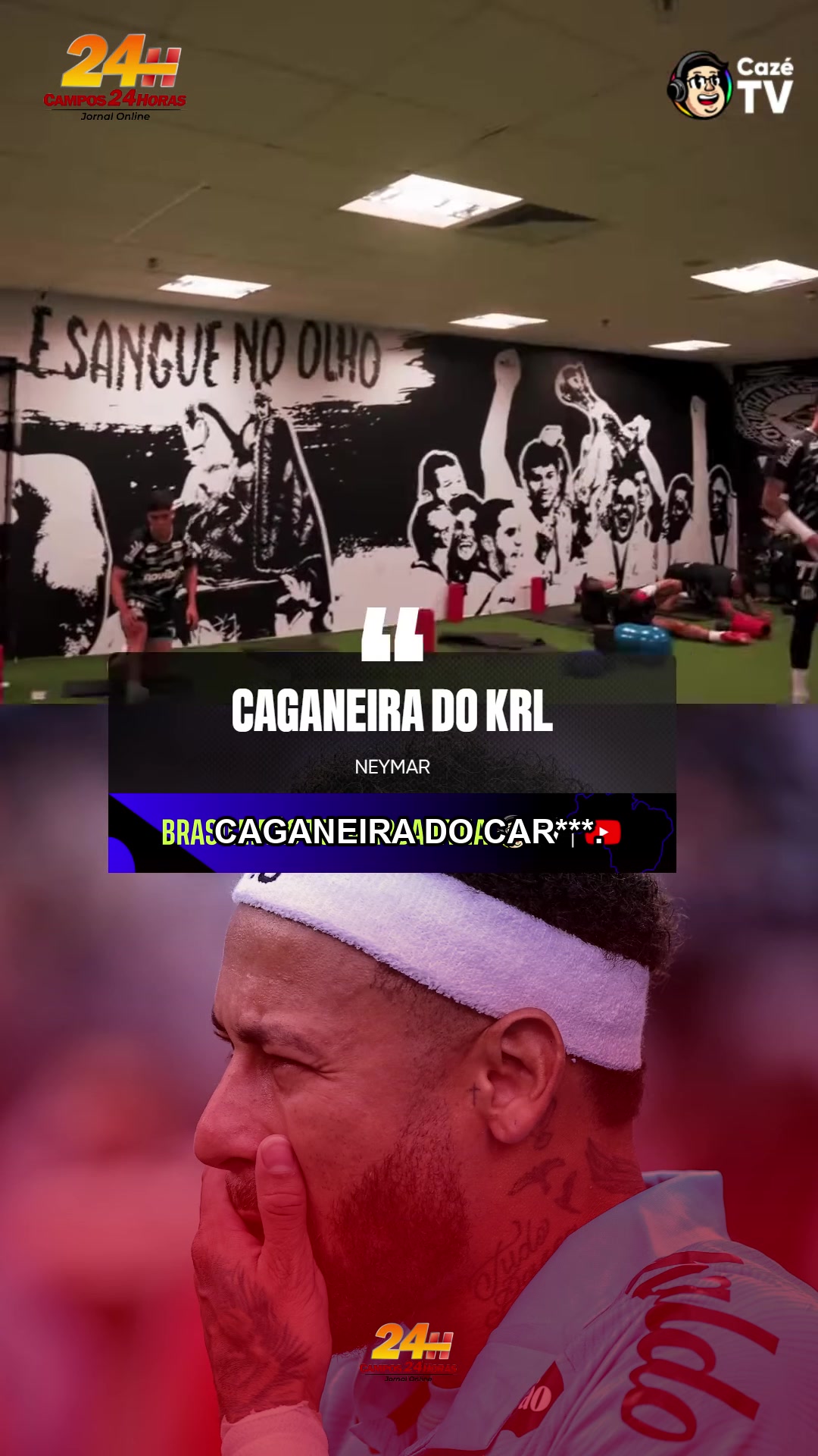 Neymar se levanta em cena bem-humorada nos bastidores