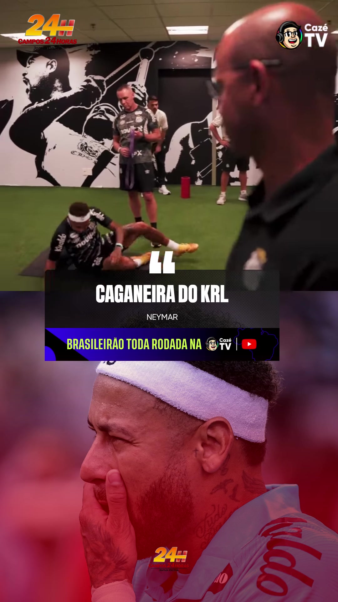 Neymar sentado no vestiário do Santos
