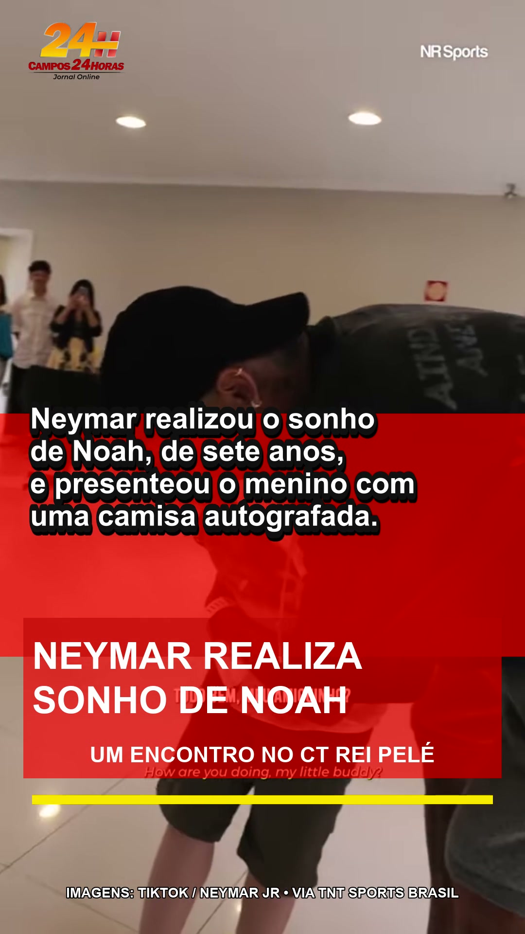 Neymar realiza sonho de Noah em encontro no CT Rei Pelé
