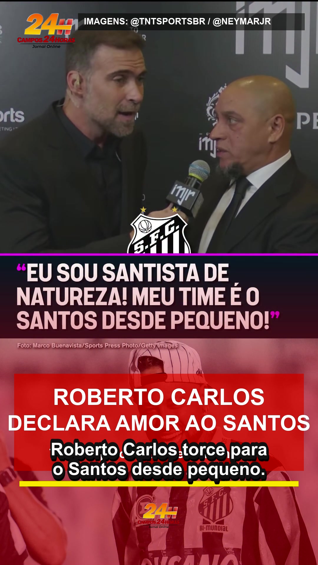 Roberto Carlos revela torcida pelo Santos desde a infância