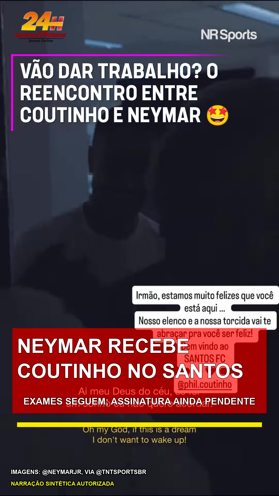 Neymar recebe Coutinho no Santos, mas meia ainda não assinou contrato