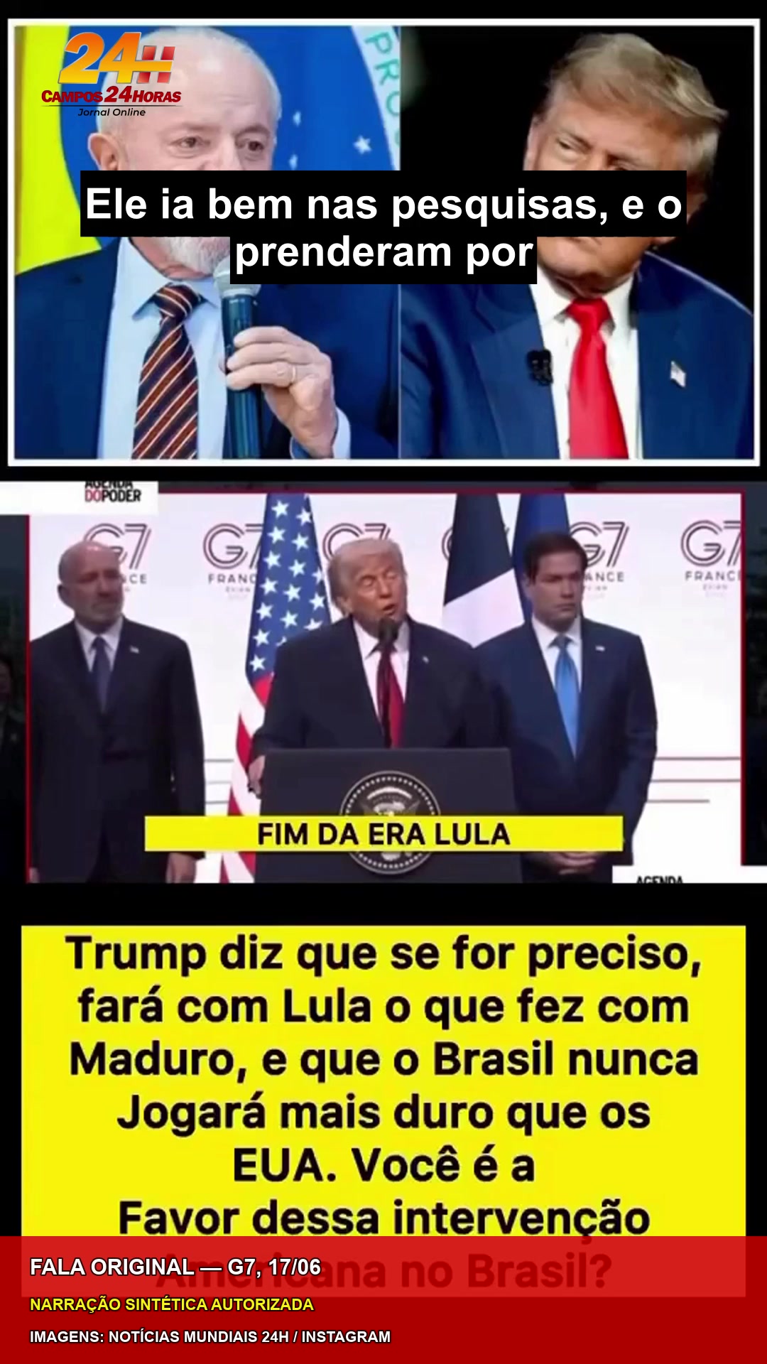 Trecho da coletiva de Donald Trump no G7 com tradução editorial