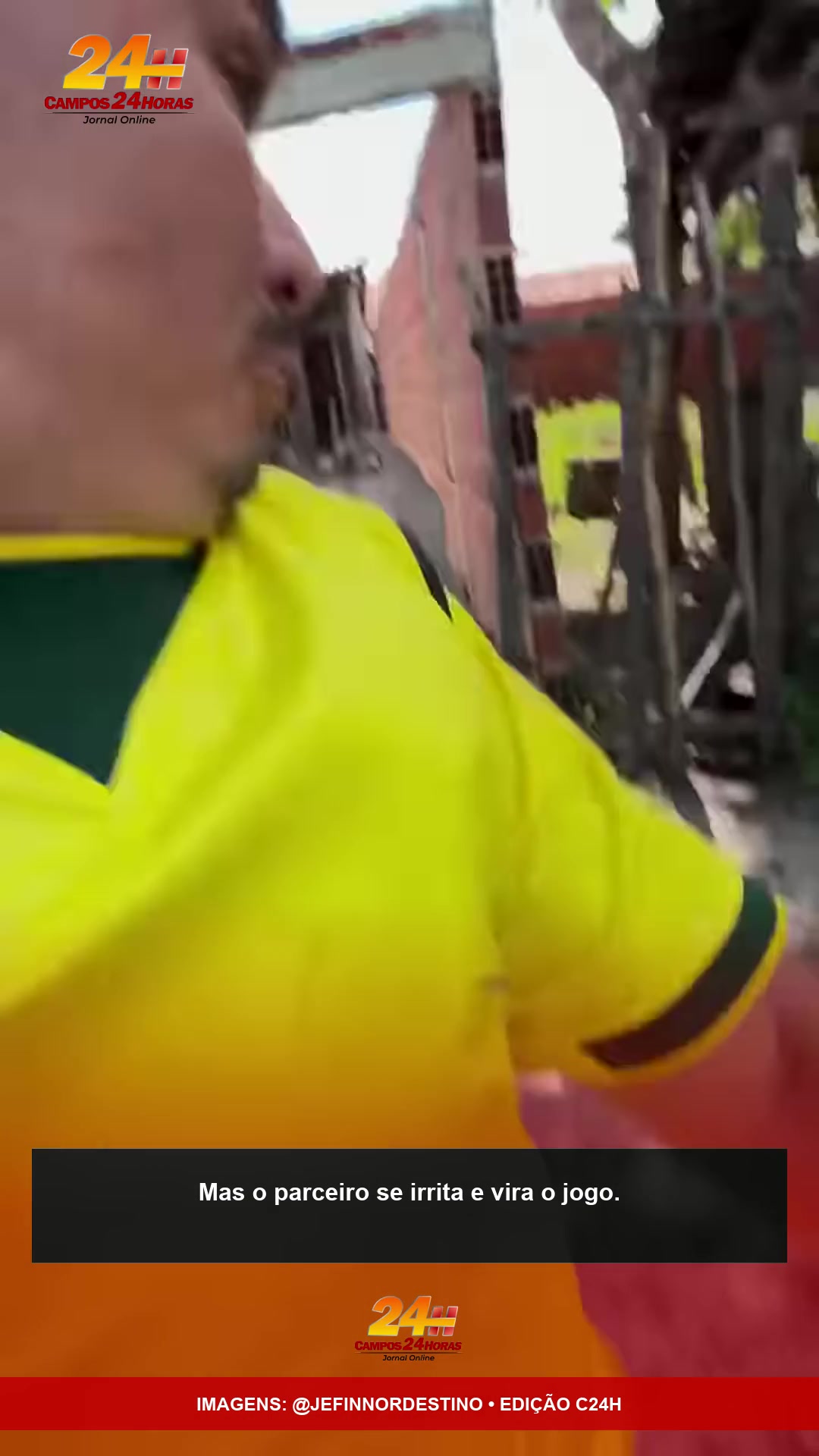 Momento da breve correria mostrada no vídeo
