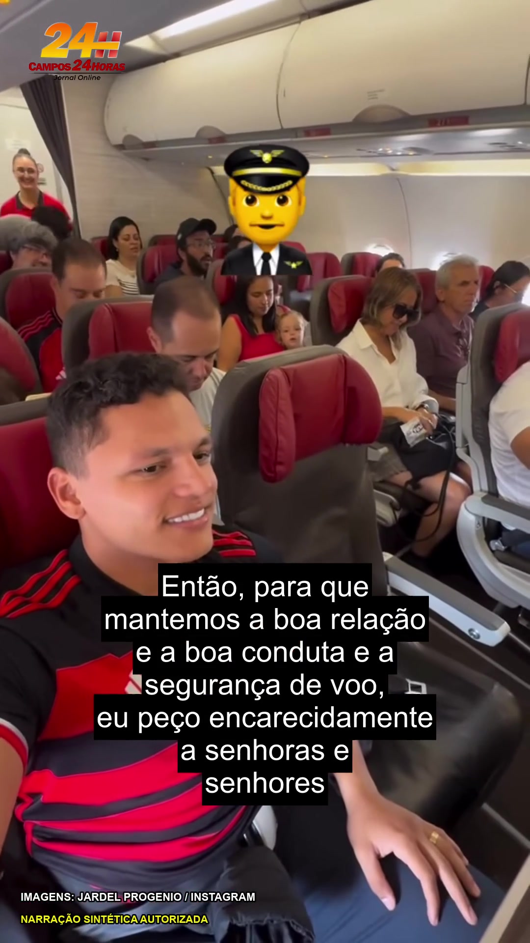 Cabine da aeronave durante pedido de ordem feito pelo comandante