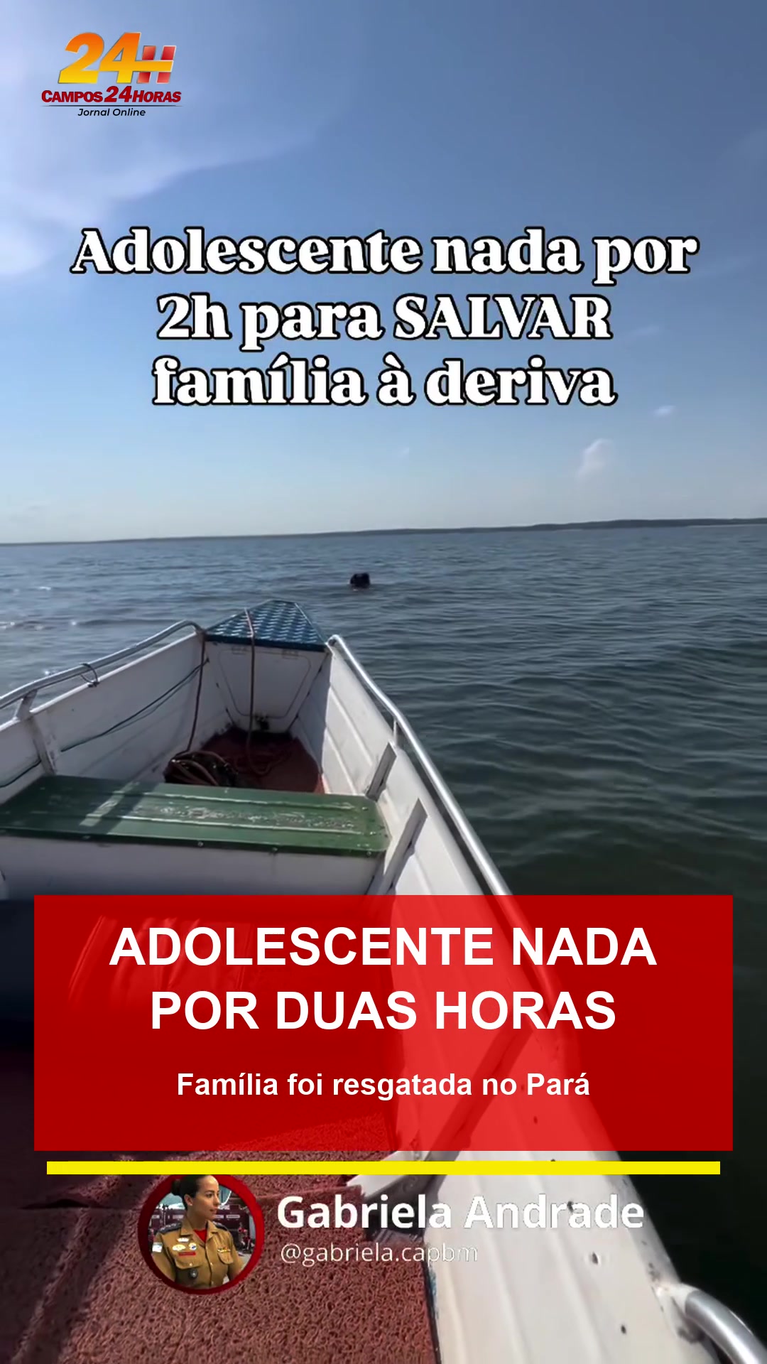 Adolescente nada por cerca de duas horas e consegue socorro para família no Pará