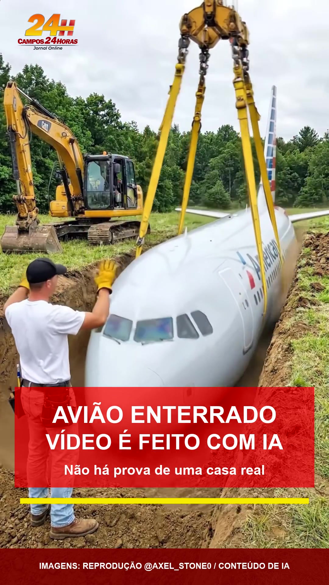 Vídeo de avião enterrado transformado em casa é criado por IA